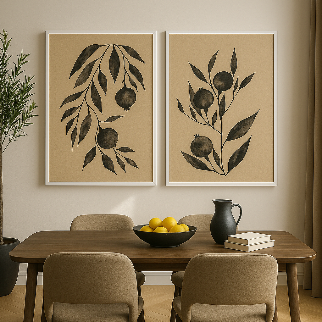 Set of 2 |  POMEGRANATE LEAVES