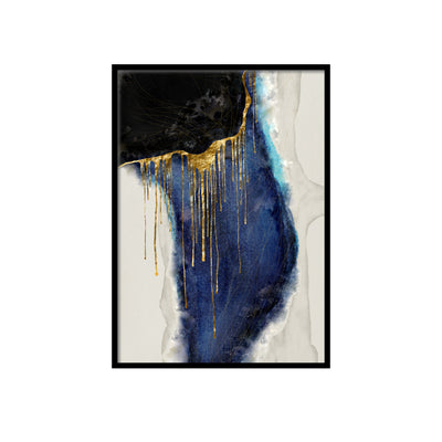 WALL ART | BLUE & GOLD DRIP Part C