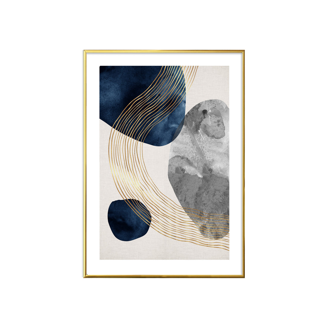 WALL ART | BLUE & GOLD SHAPES PART 2