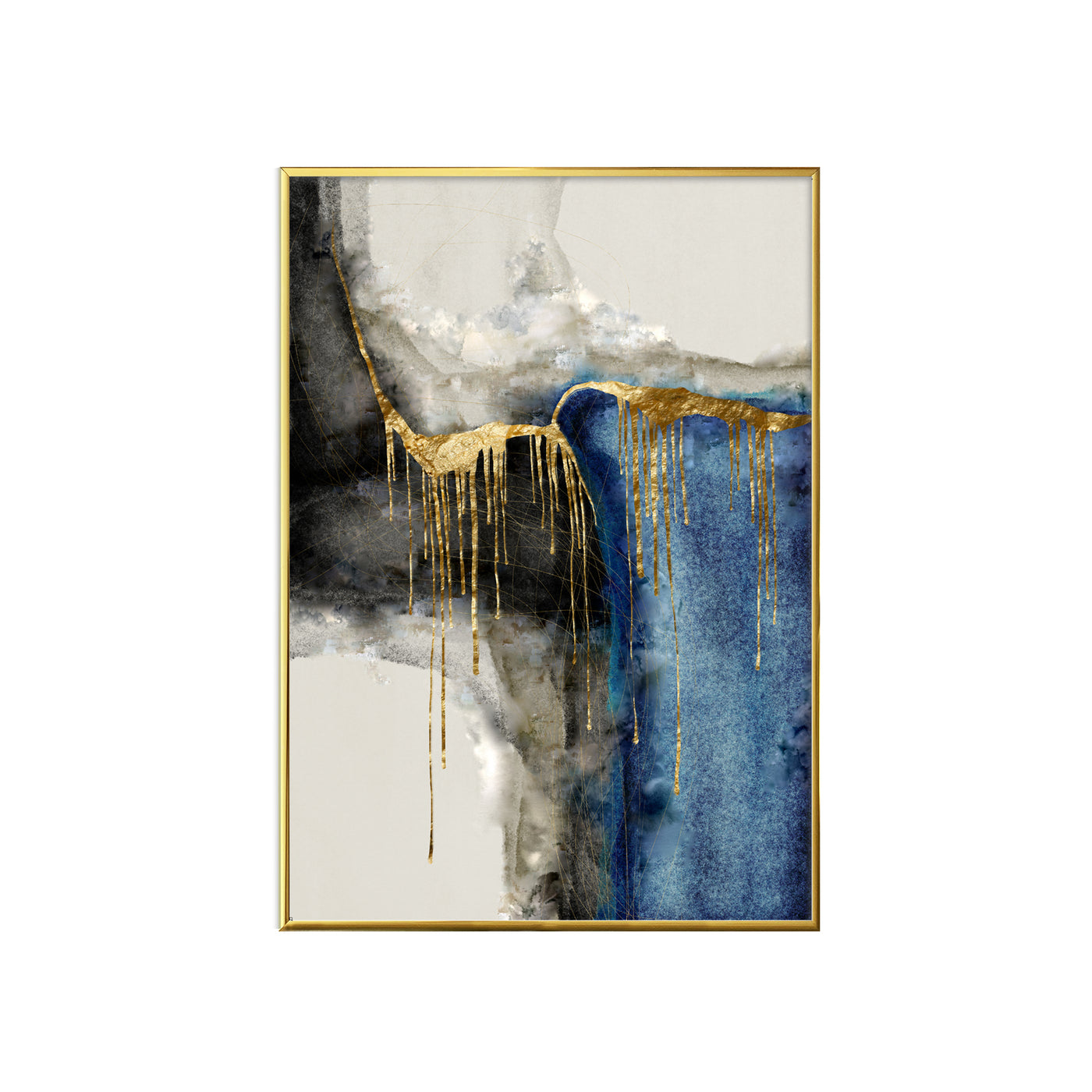 WALL ART | BLUE & GOLD DRIP Part A