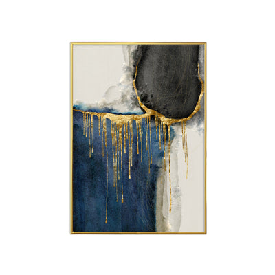 WALL ART | BLUE & GOLD DRIP Part B