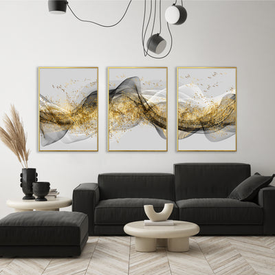 Set of 3 | GOLDEN LANDSCAPE ART