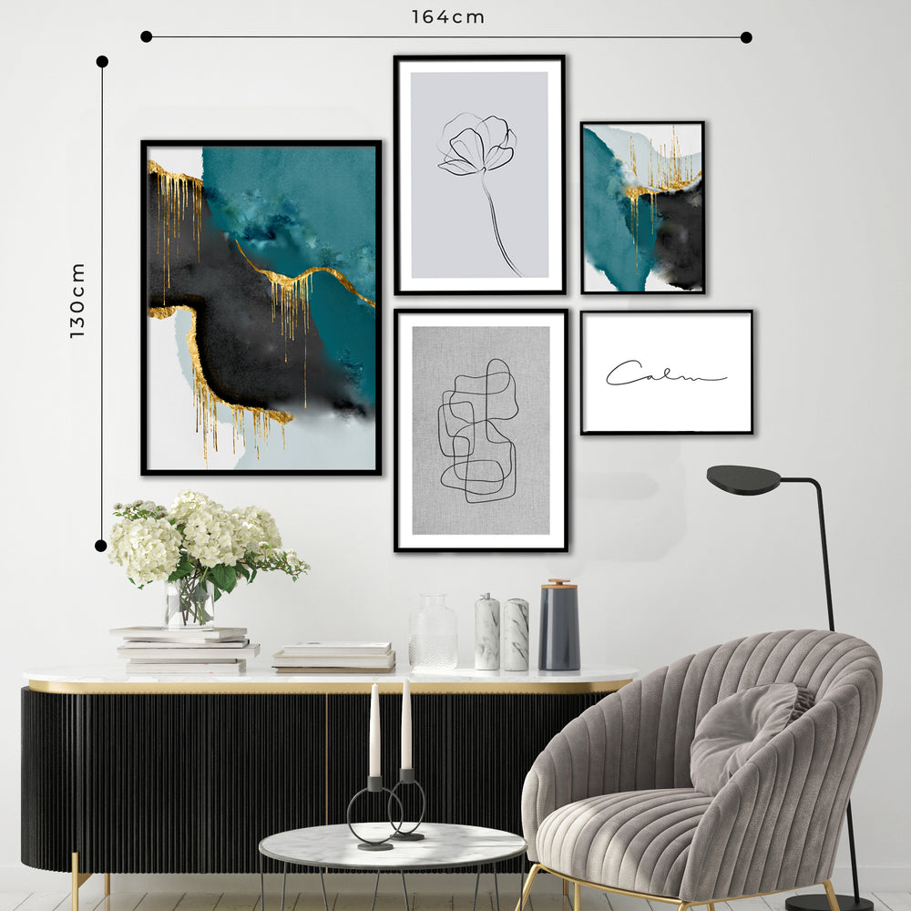 GALLERY WALL | GREEN GREY & GOLD