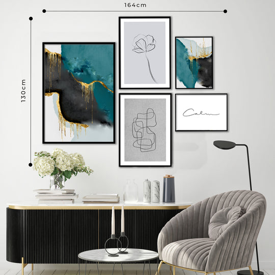 GALLERY WALL | GREEN GREY & GOLD