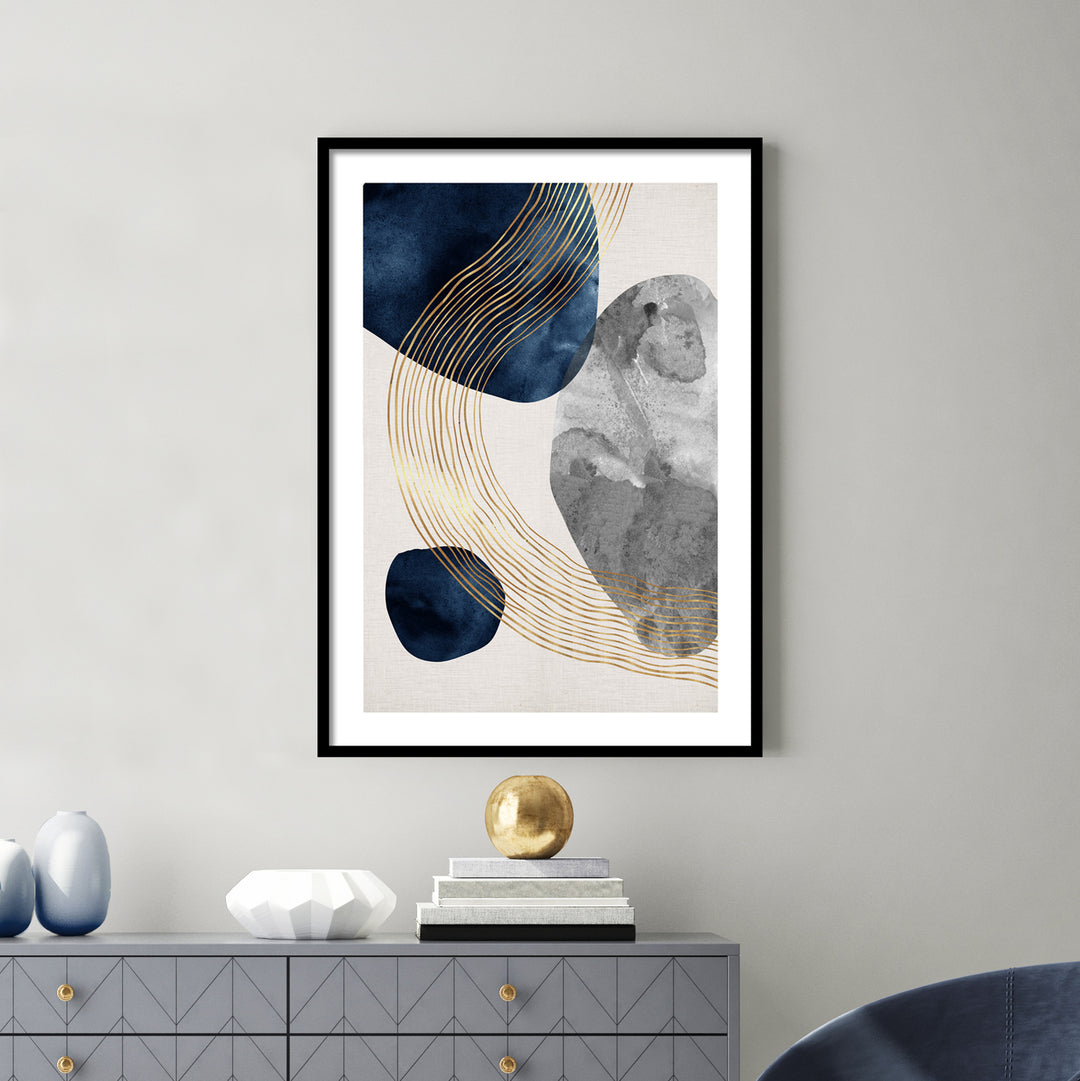 WALL ART | BLUE & GOLD SHAPES PART 2