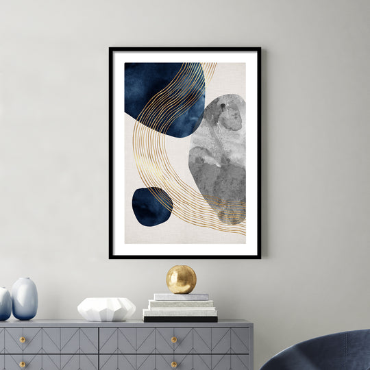 WALL ART | BLUE & GOLD SHAPES PART 2