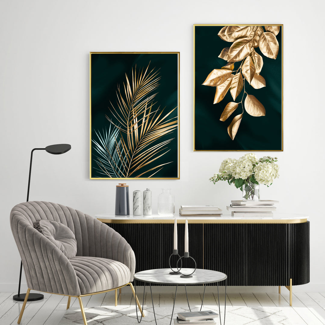 WALL ART | GOLD LEAF GREEN No. 2