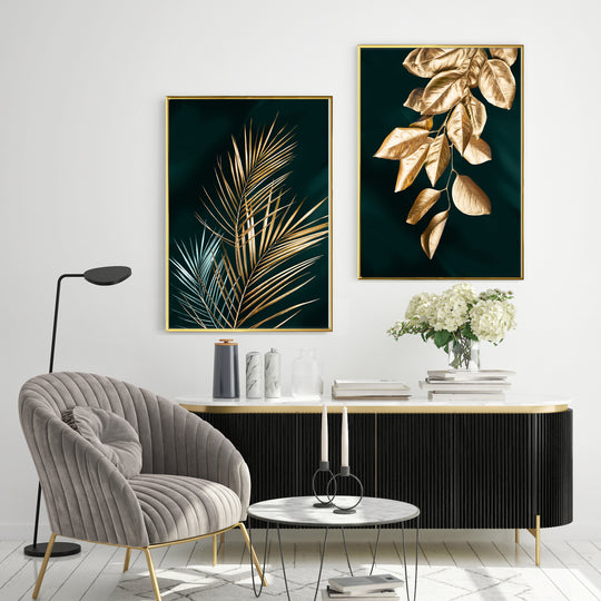 WALL ART | GOLD LEAF GREEN No. 2